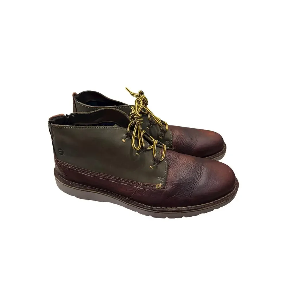 Clarks Eastford Mid Chukka Leather Boots Brown Green Men’s 11M